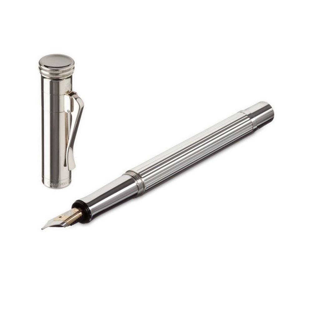 Graf von Faber-Castell Classic Platinum-Plated Fountain Pen – 18Kt Gold Medium Nib