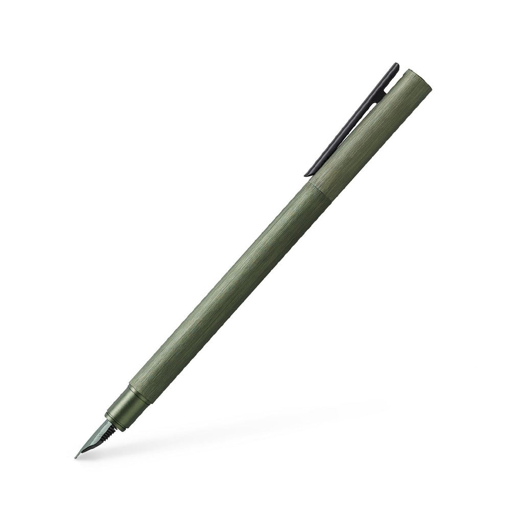Faber-Castell Neo Slim Aluminium Olive Green Fountain Pen - Fine Nib