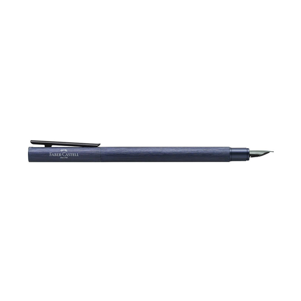 Faber-Castell Neo Slim Aluminium Dark Blue Fountain Pen - Medium Nib