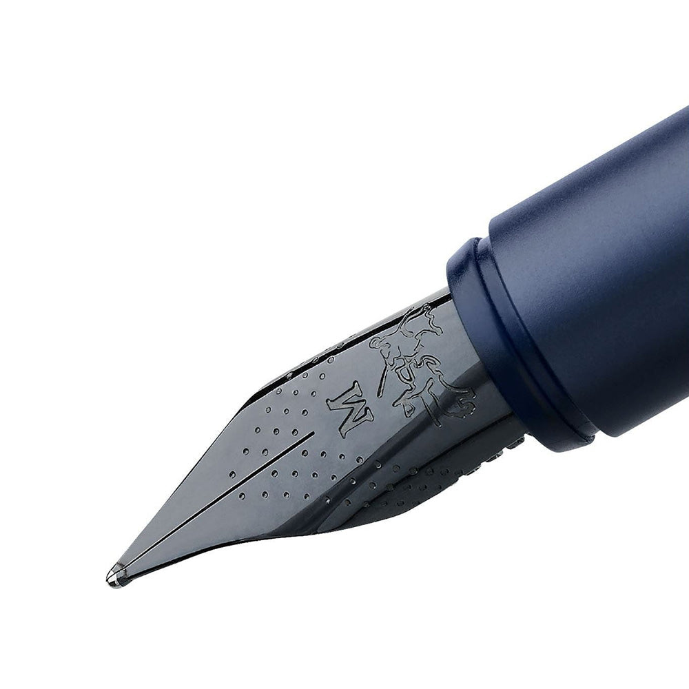 Faber-Castell Neo Slim Aluminium Dark Blue Fountain Pen - Medium Nib