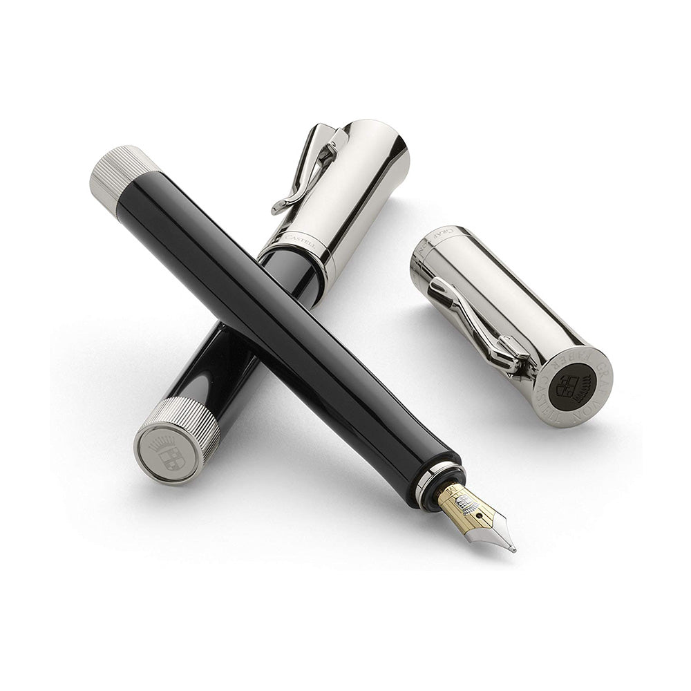 Graf von Faber-Castell Intuition Platino Black Fountain Pen – 18Kt Gold Medium Nib