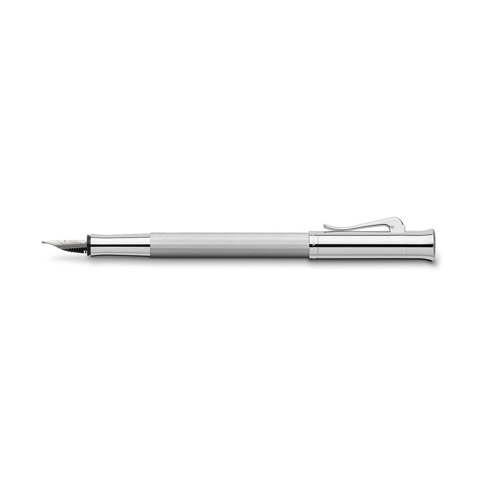 Graf von Faber-Castell Guilloche Rhodiniert Fountain Pen – 18Kt Gold Rhodium-Plated Medium Nib