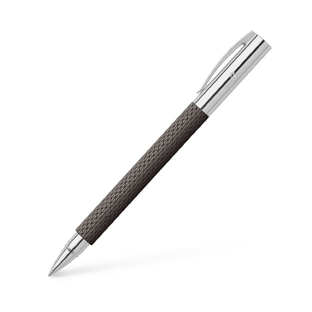 Faber-Castell Ambition OpArt Black Sand with Chrome-Plated Cap Rollerball Pen