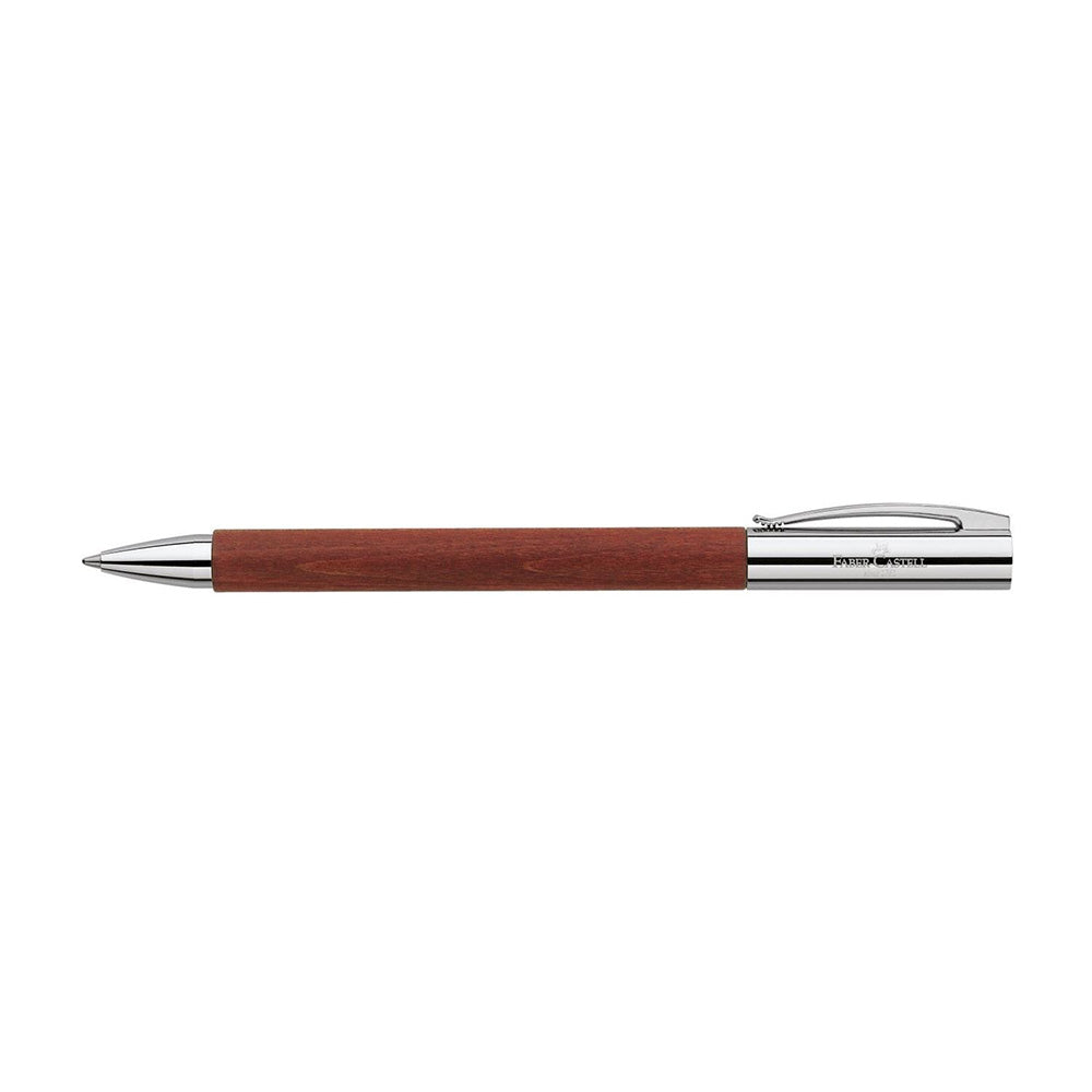 Ambition pear wood twist ballpoint pen, B, reddish brown The clean lines and selected materials of these slim writing implements make an excellent impression. They are distinguished by clear-cut visual design combined with professional functionalism. Barrel made of reddish brown pear wood End cap and tip made of chrome-plated polished metal Spring-loaded clip made of chrome-plated polished metal Equipped with twist mechanism Fitted with a black large-capacity refill Line width B Country of Origin : Germany