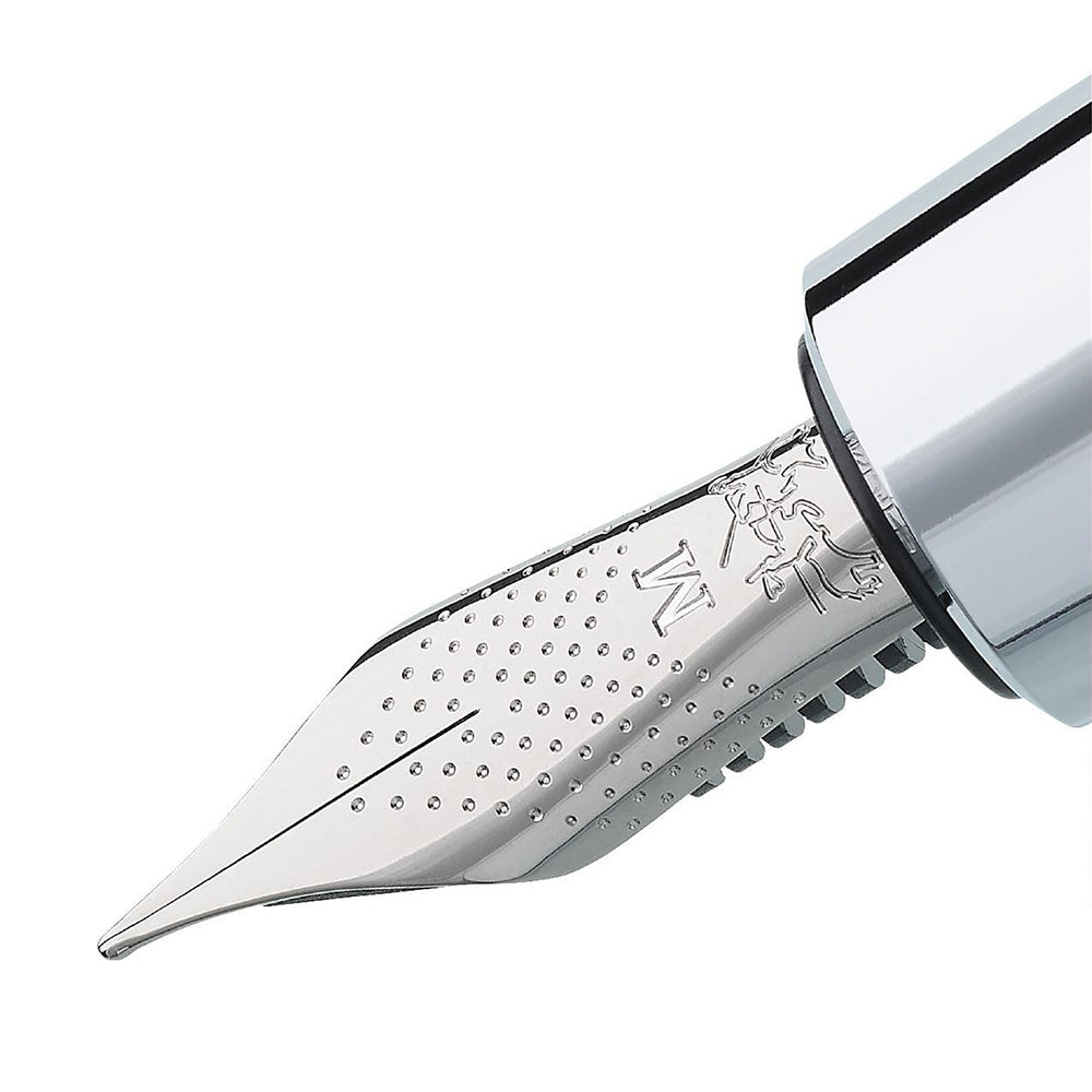 Faber-Castell E-motion Pearwood Dark Brown & Chrome Cap Fountain Pen - Medium Nib