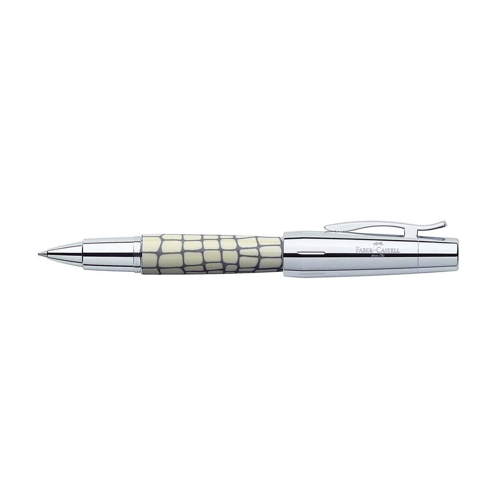 Faber-Castell E-motion Croco Ivory Precious Resin-I Rollerball Pen