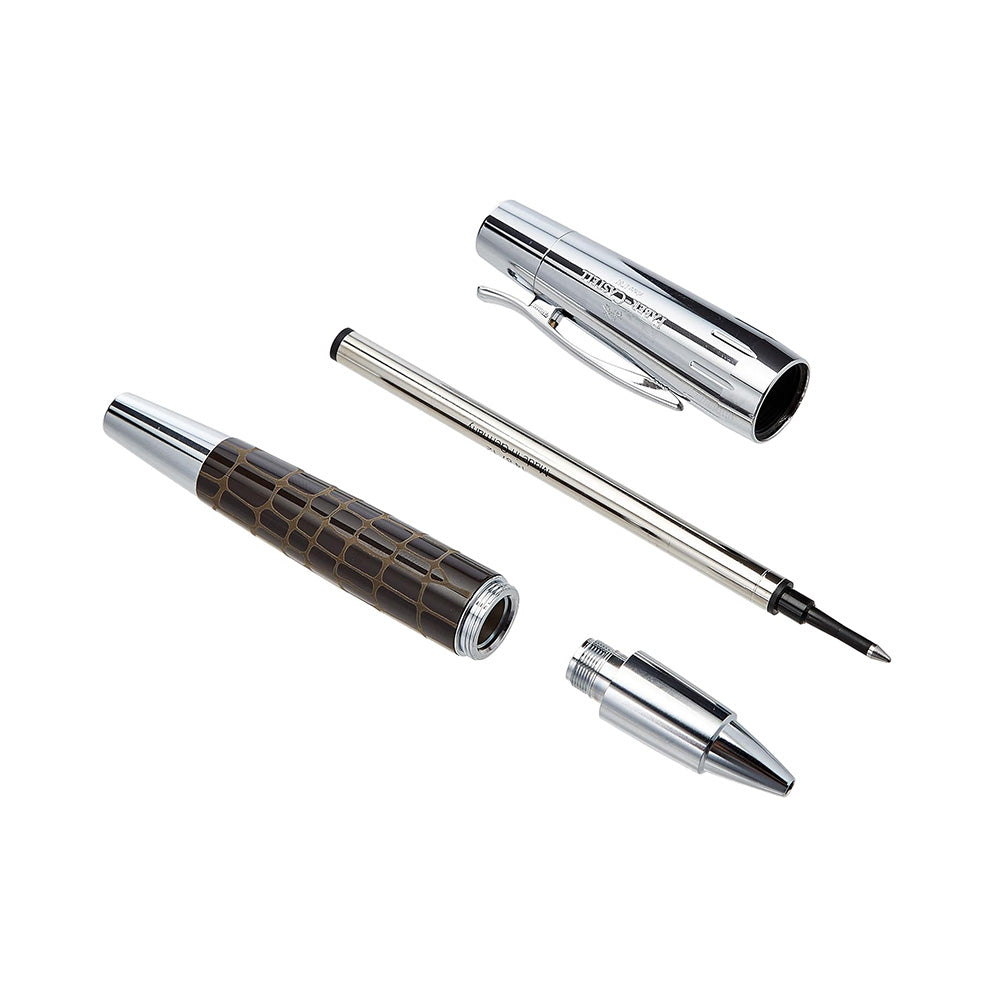 Faber-Castell E-motion Crocodile Brown Precious Resin Rollerball Pen