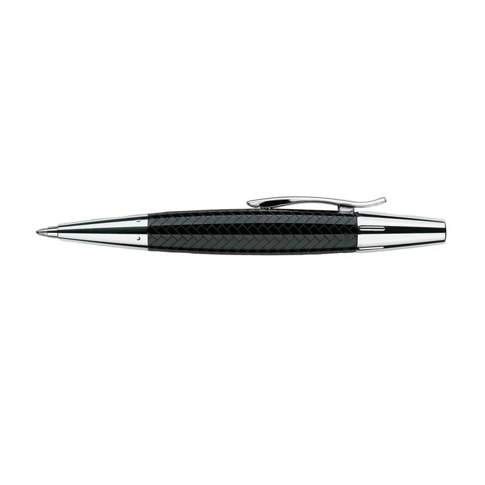 Faber-Castell E-motion Parquet Black Precious Resin Twist Ballpoint Pen
