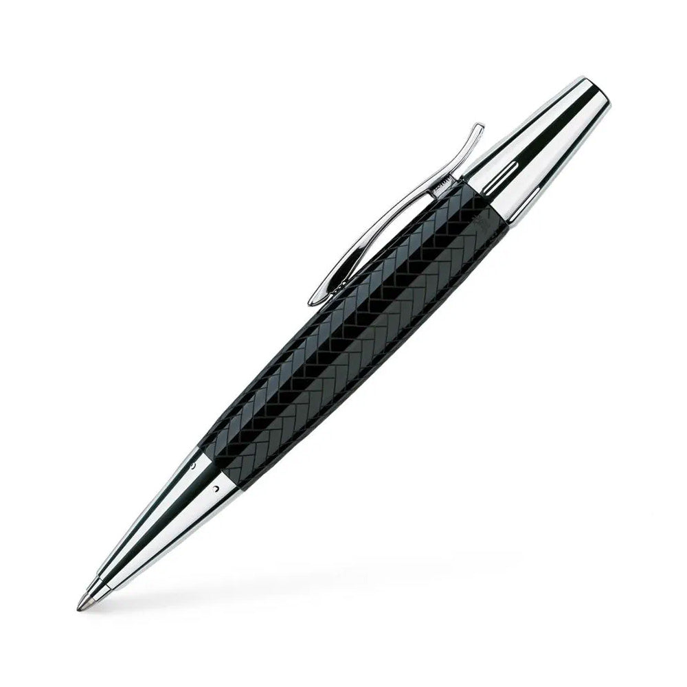 Faber-Castell E-motion Parquet Black Precious Resin Twist Ballpoint Pen