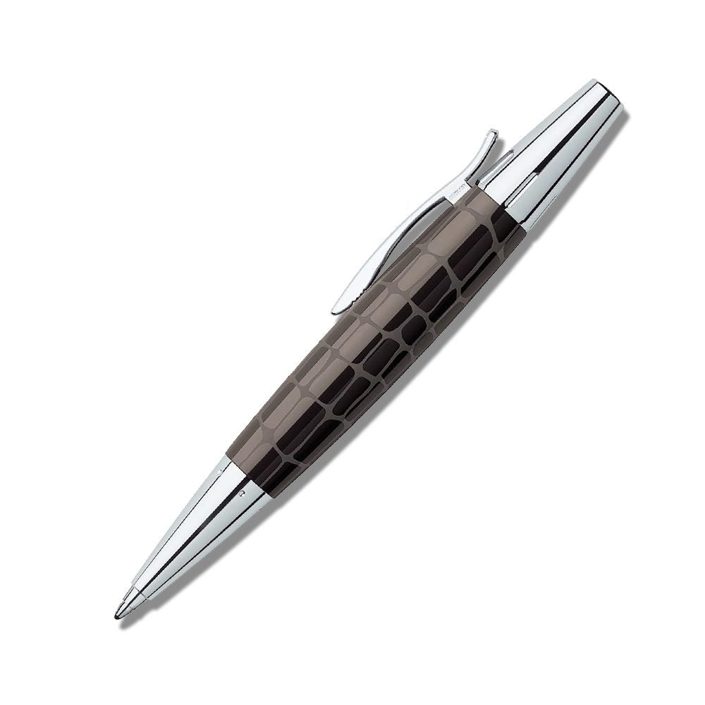 Faber-Castell E-motion Precious Brown Crocodile Resin Ballpoint Pen