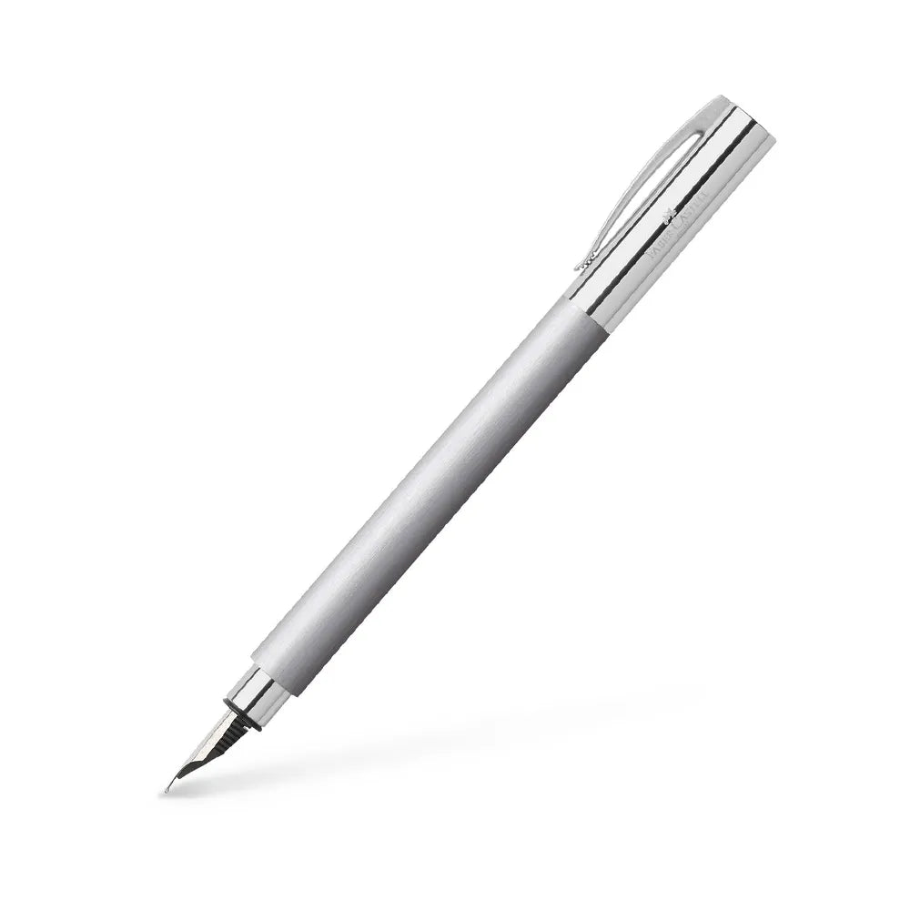 Faber-Castell Ambition Silver Brushed Stainless Steel Fountain Pen 