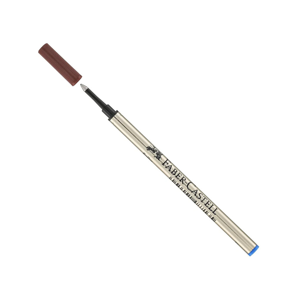 Spare refill for Fine Writing rollerball, M, blue This medium point Faber-Castell refill contains document-proof, light-resistant blue ballpoint ink that flows smoothly for an enjoyable writing experience. Product details 147784 High-quality spare refill for Fine Writing rollerballs Large-capacity refill with ceramic tip Water-based ink Lightfast Ink colour blue On blister card