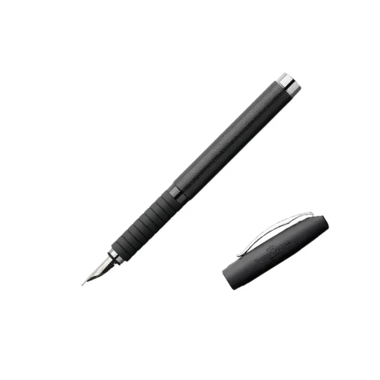 Faber-Castell Essentio Black Leather Fountain Pen - Medium Nib