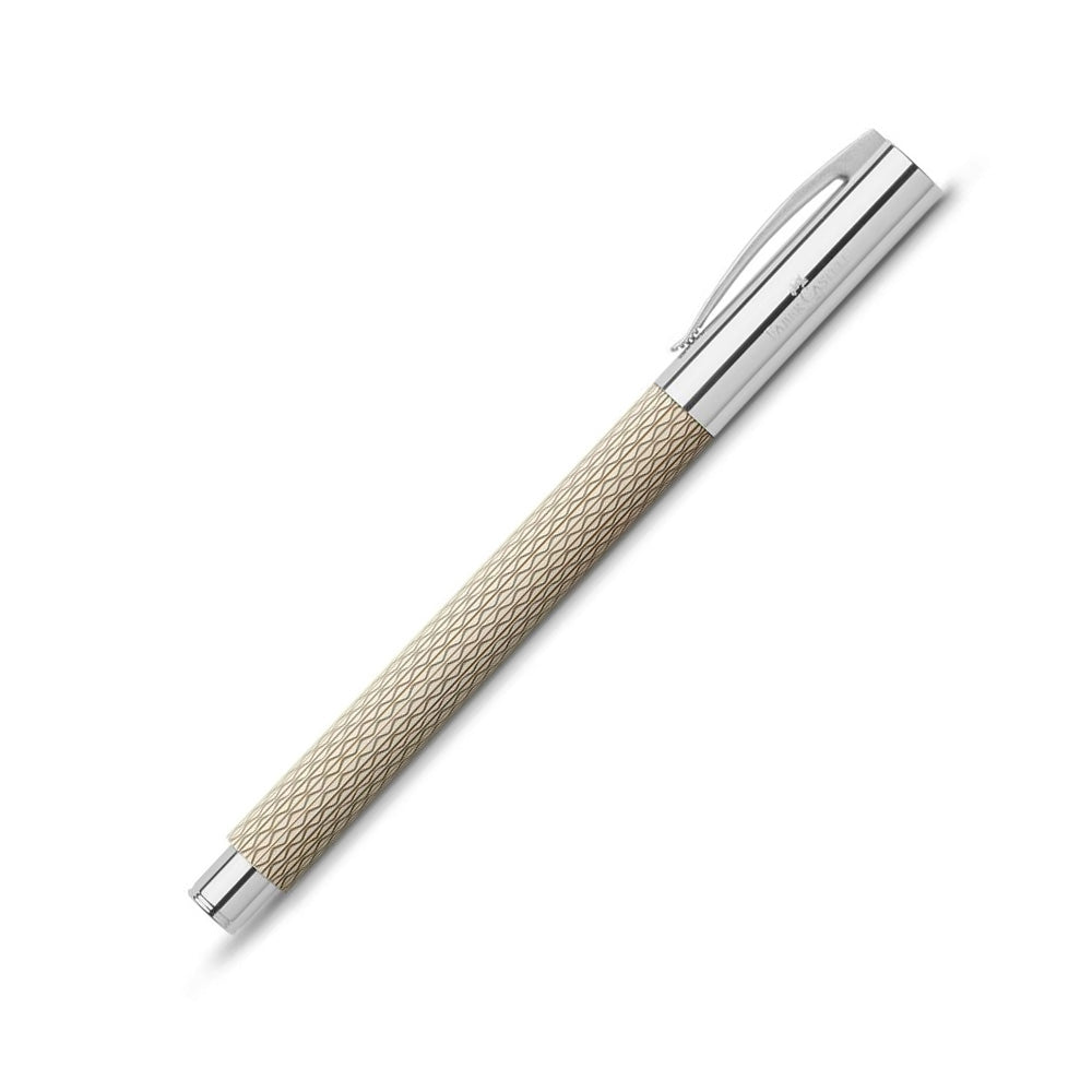 Faber-Castell Ambition OpArt White Sand Precious Resin Fountain Pen – Medium Nib