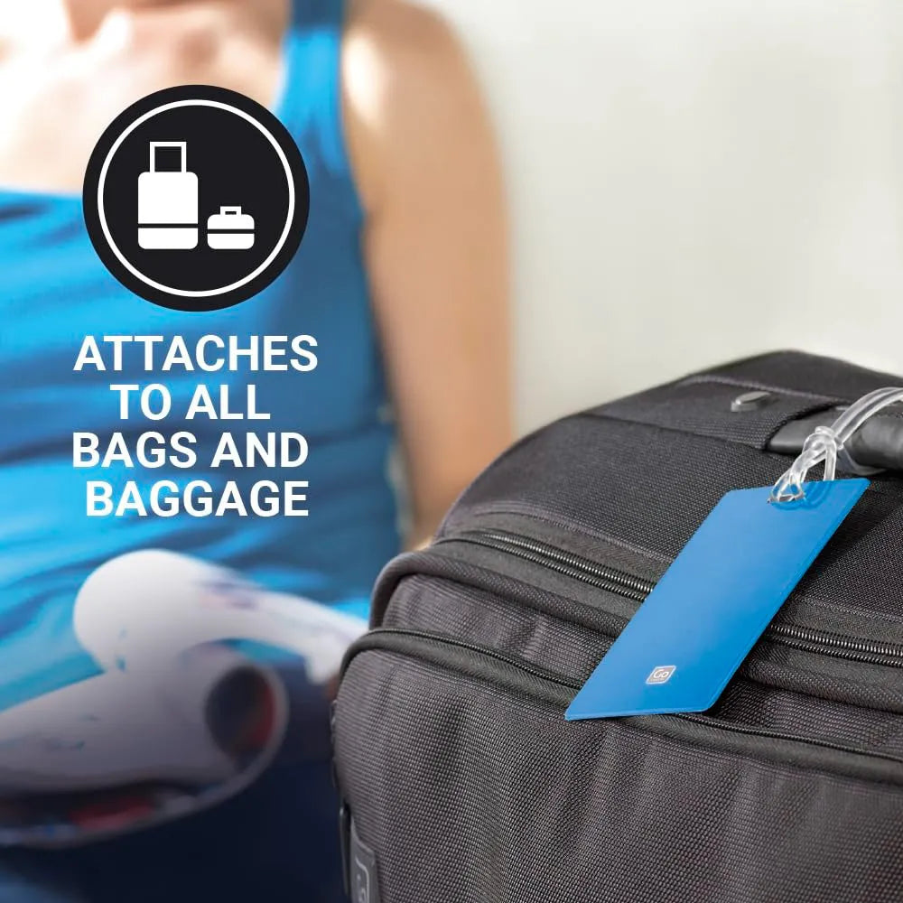 Bright, bold and instantly recognisable, these ultra slim luggage tags make any case easy to spot. Fun and colourful, they stand out on busy luggage carousels yet conceal personal details for security. Supplied in a set of 2, these luggage tags attach easily to any suitcase or bag via a flexible clear plastic loop. Colourful luggage labels 2 Per pack Instantly recognisable on luggage carousels Easy to attach Conceals personal details