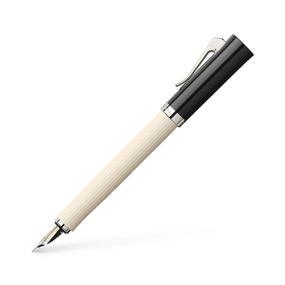 Graf von Faber-Castell Intuition Fluted Ivory Resin Platinum-plated Trim Fountain Pen – 18Kt Gold Medium Nib