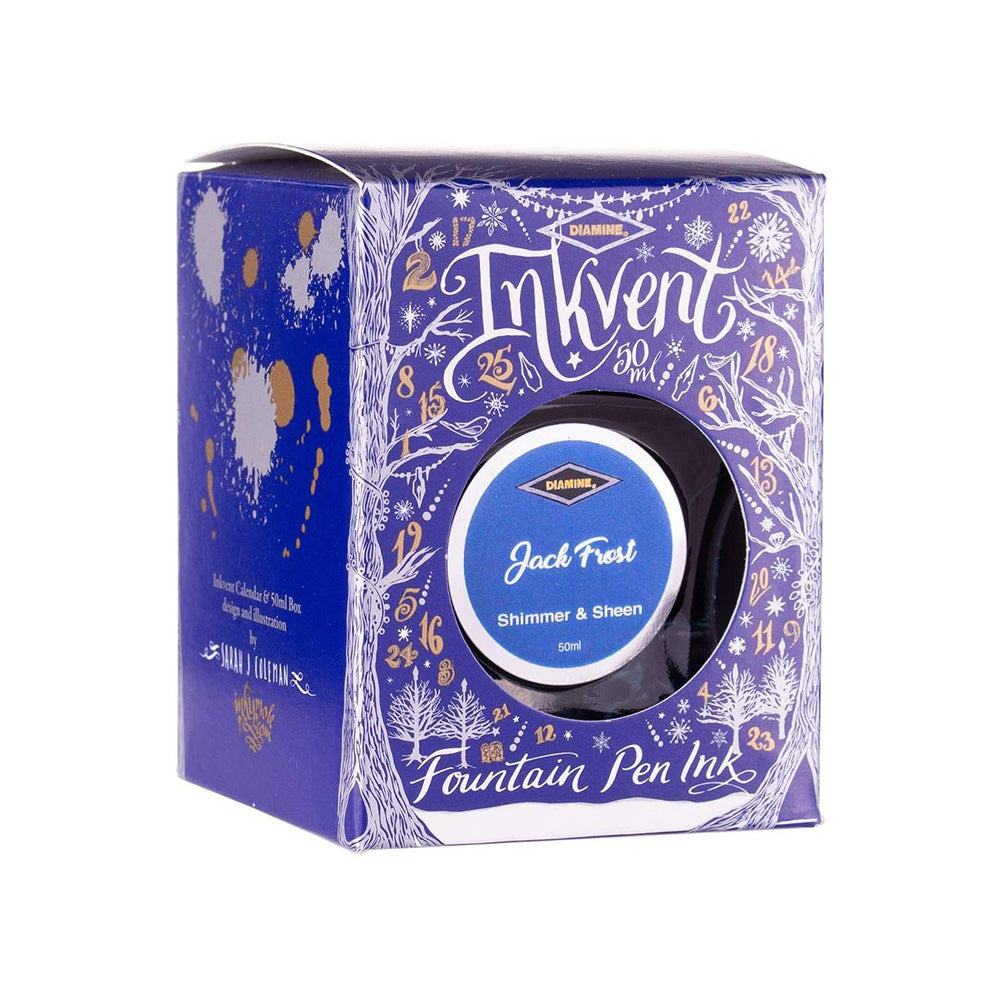 Diamine Inkvent Blue Edition Shimmer & Sheen Ink 50ml Bottle – Jack Frost