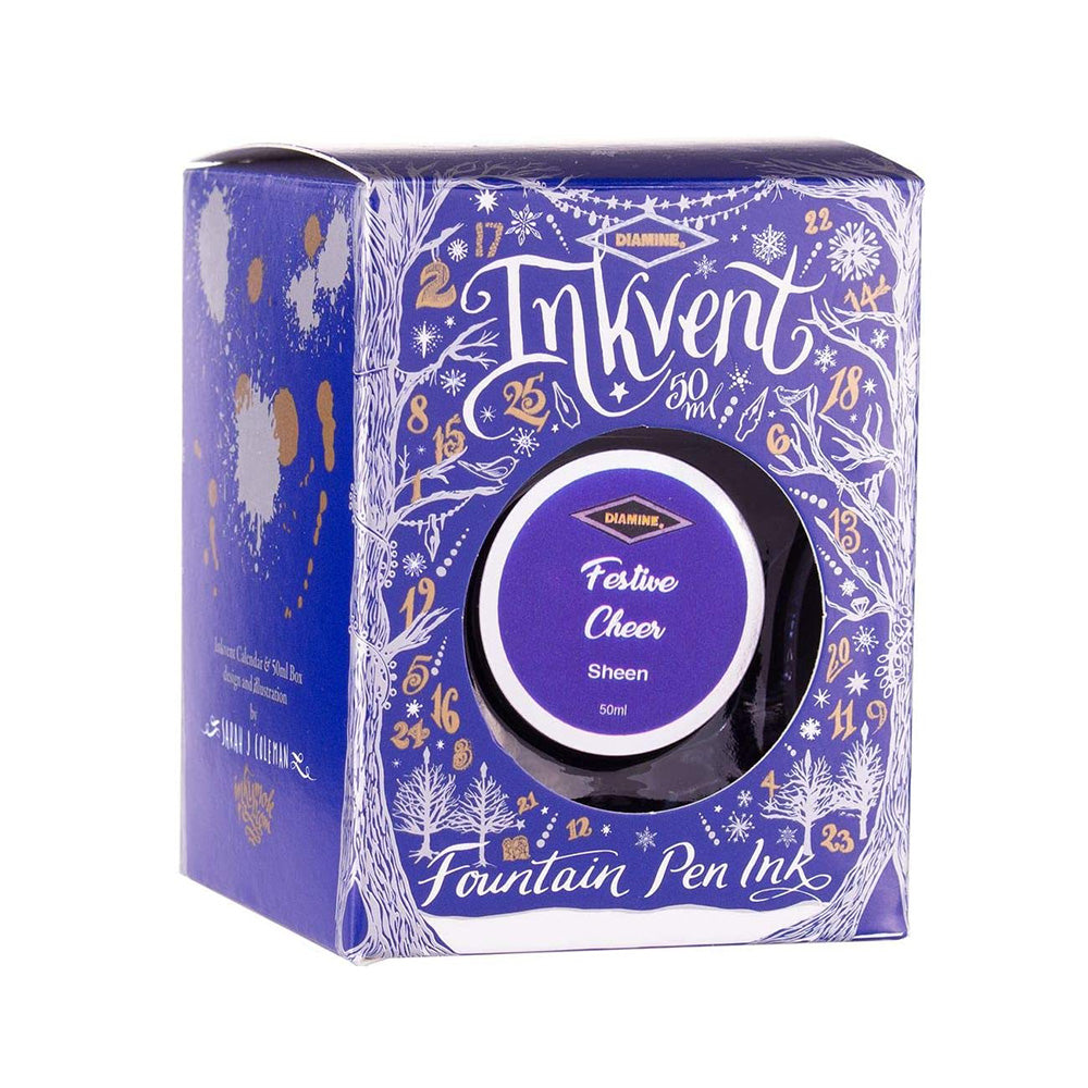 Diamine Inkvent Blue Edition Sheen Ink 50ml Bottle – Festive Cheer