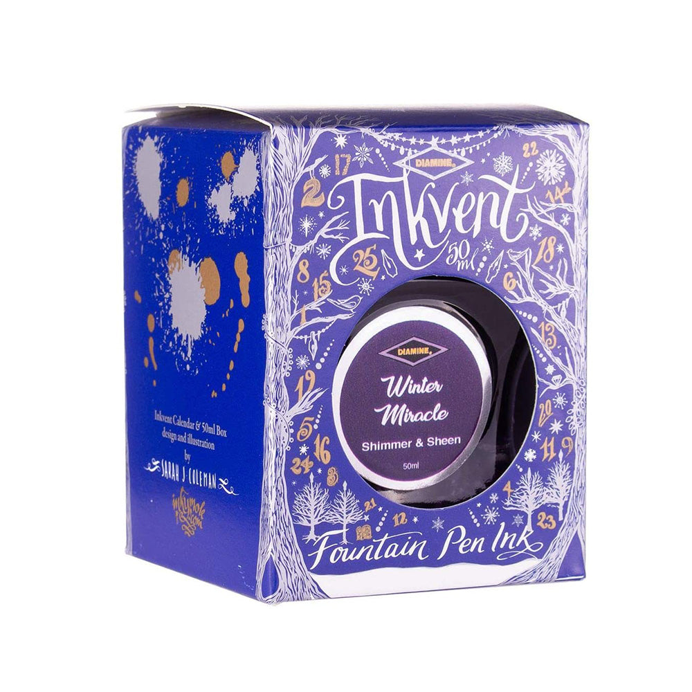 Diamine Inkvent Blue Edition Shimmer & Sheen Ink 50ml Bottle – Winter Miracle
