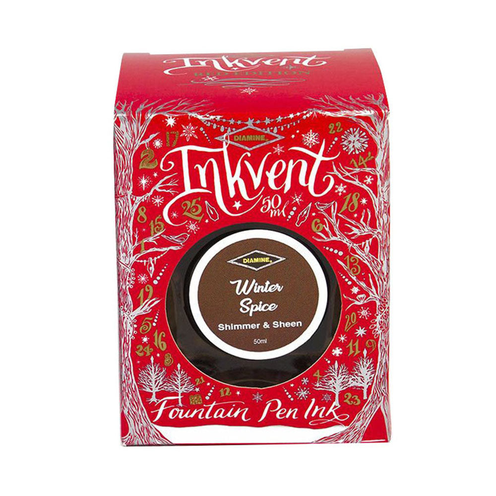 Diamine Inkvent Red Edition Shimmer & Sheen Ink 50ml Bottle - Winter Spice
