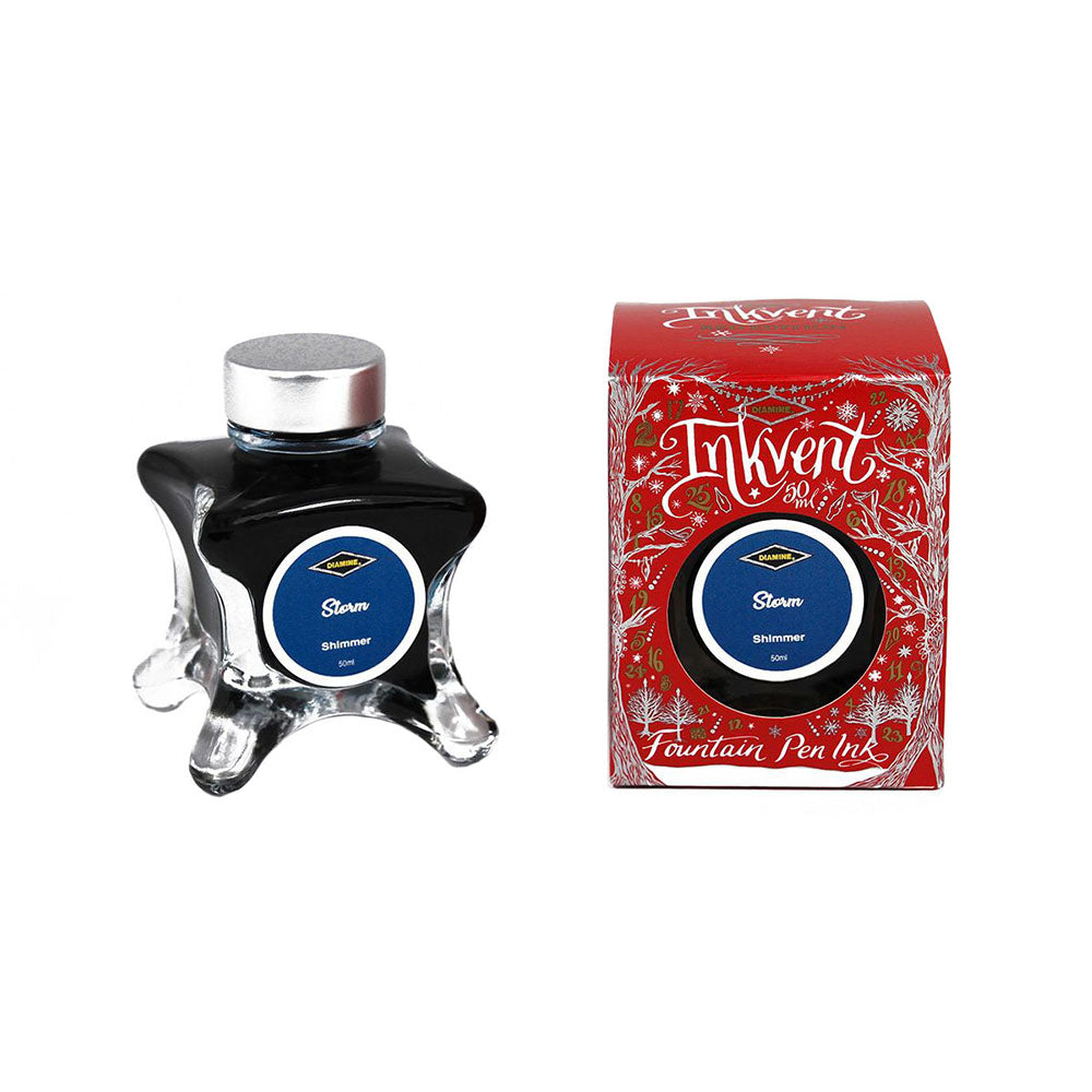 Diamine Inkvent Red Edition Shimmer Ink 50ml Bottle - Storm