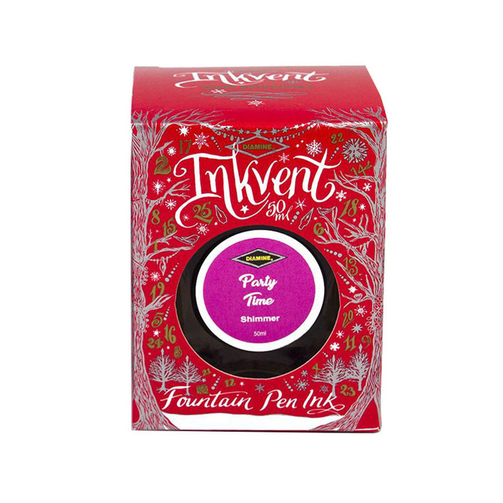 Diamine Inkvent Red Edition Shimmer Ink 50ml Bottle - Party Time