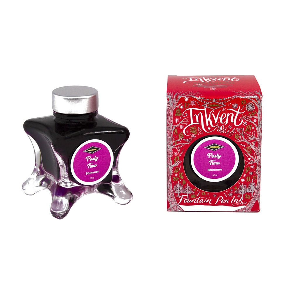 Diamine Inkvent Red Edition Shimmer Ink 50ml Bottle - Party Time