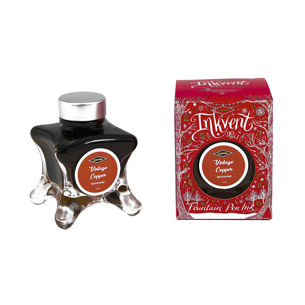 Diamine Inkvent Red Edition Shimmer Ink 50ml Bottle - Vintage Copper