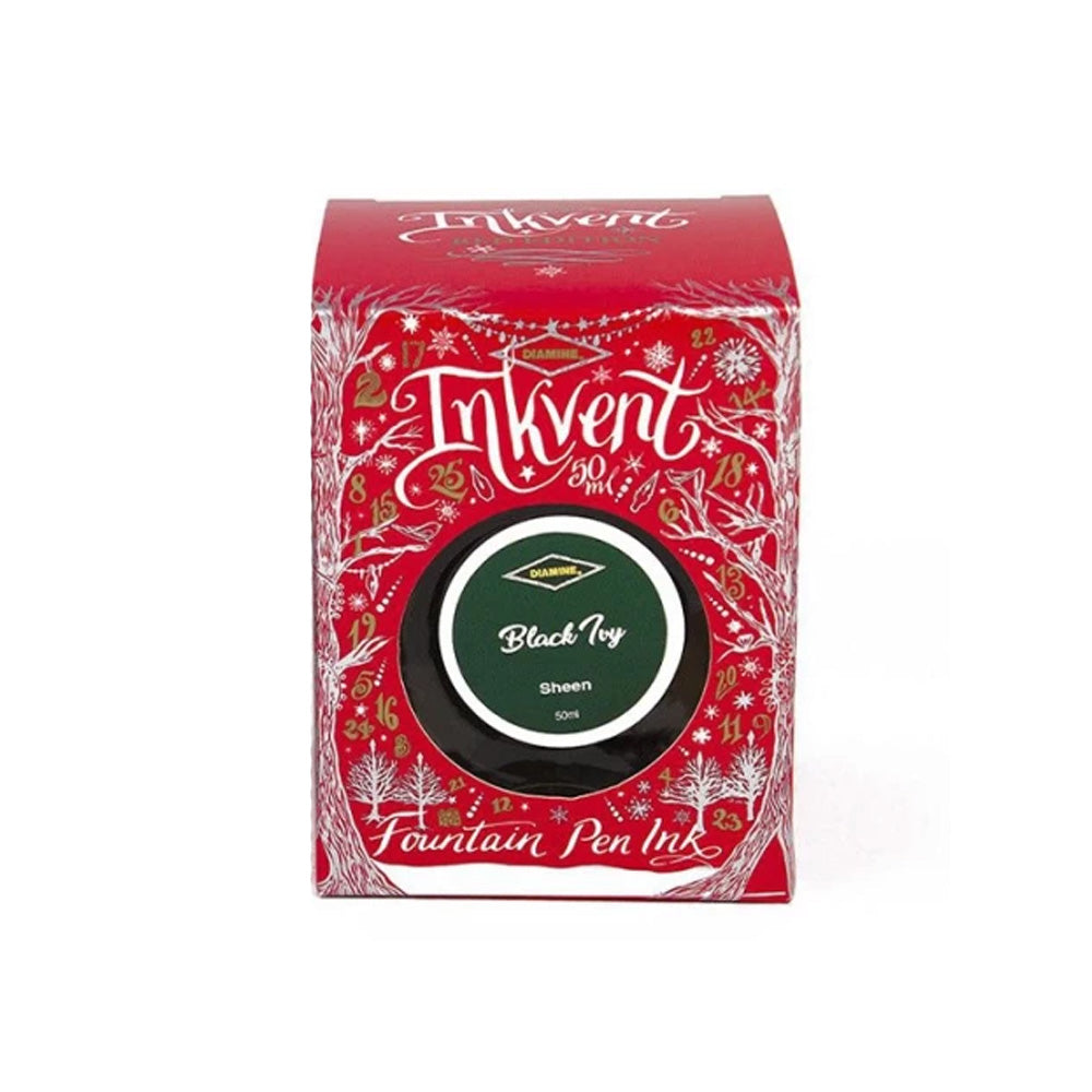 Diamine Inkvent Red Edition Sheen Ink 50ml Bottle - Black Ivy