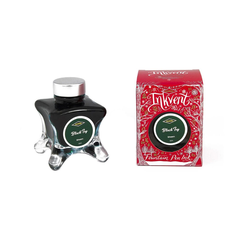 Diamine Inkvent Red Edition Sheen Ink 50ml Bottle - Black Ivy
