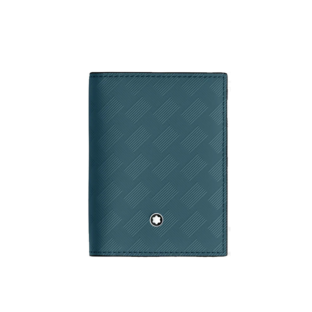 Sleek and elegant, this Extreme 3.0 card holder is fashioned from avio blue leather, showcasing the signature Montblanc Extreme 3.0 motif. It offers 4 slots for credit cards, a dedicated space for business cards, and an extra pocket for small essentials. Material : Cowhide Leather Leather : Full-grain calfskin, chrome-tanned, dyed through, with saffiano print Color : Avio Blue Lining : Fabric Dimensions : 2.95 X 0.59 X 4.13 inches Country of Origin : Italy