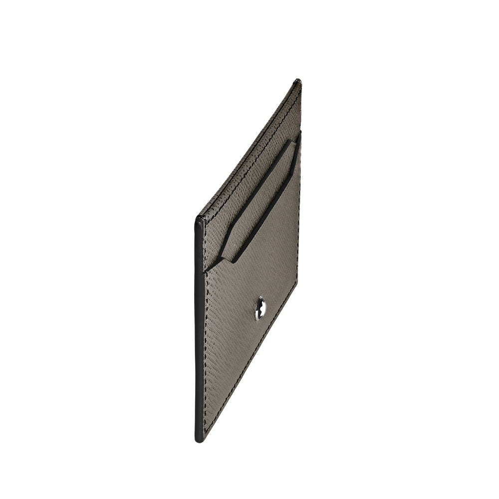 Made from luxurious Saffiano-printed leather in medium grey, this card holder adds a stylish dimension to everyday life. With space for up to five credit cards, it ensures you keep your core essentials with you on the go. The Montblanc emblem details the front side. Material : Leather Leather : Saffiano-printed ink grey leather Color : Medium Grey Lining : Fabric Dimensions : 110 X 5 X 75 mm Country of Origin : Italy