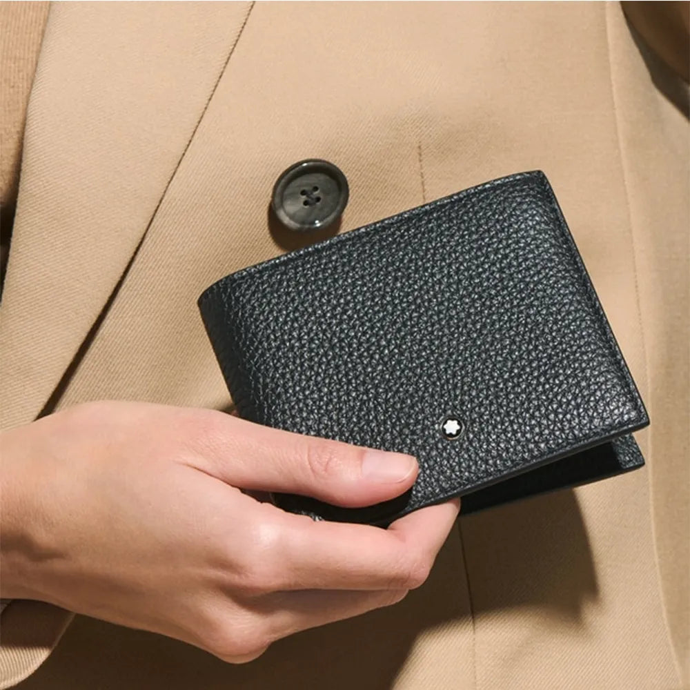 Montblanc Soft Grain Black Leather Wallet 8cc