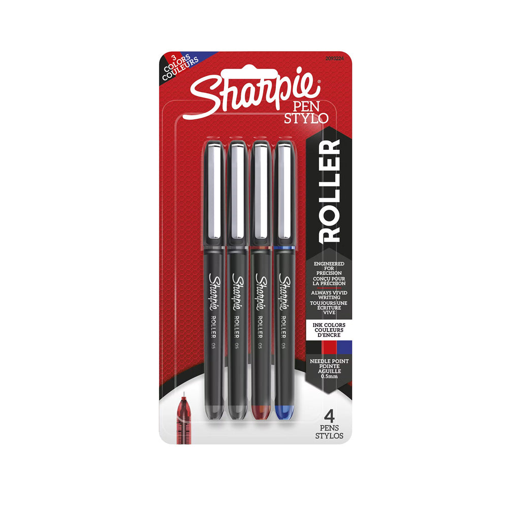 Sharpie 4 Assorted Colour 0.5mm Ink Roller Pen