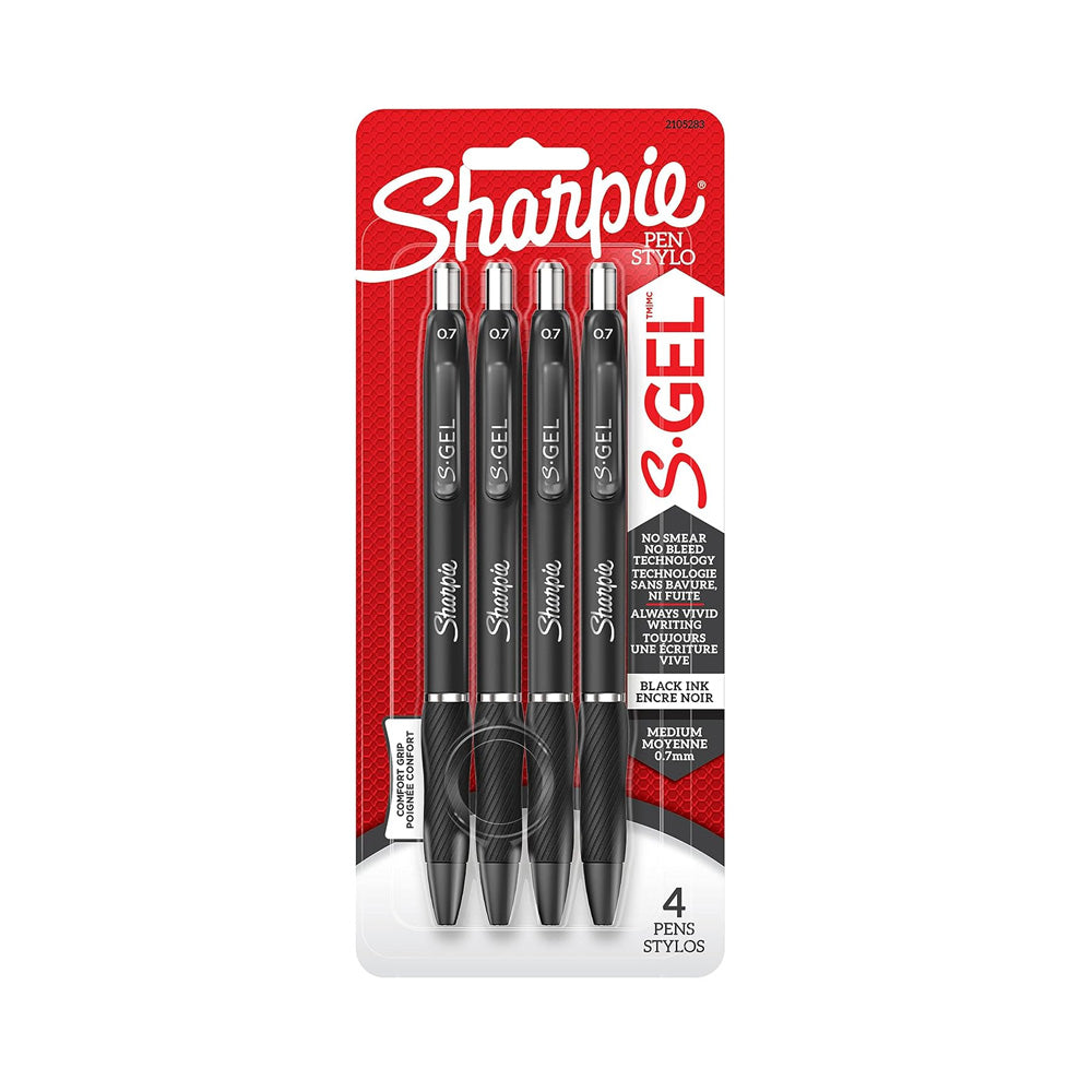 Sharpie Black 0.7mm Gel Ink Pen Set of 4