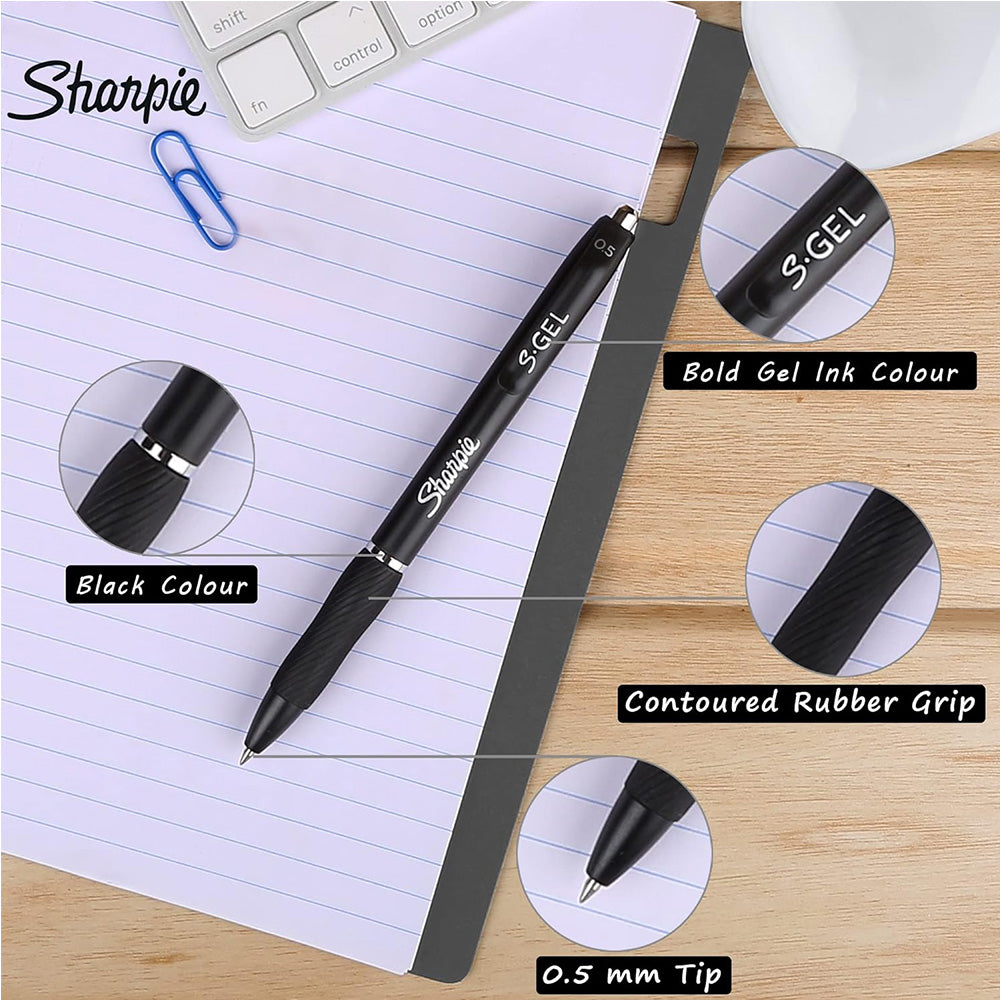 Sharpie Black 0.5mm Gel Ink Pen Set of 4
