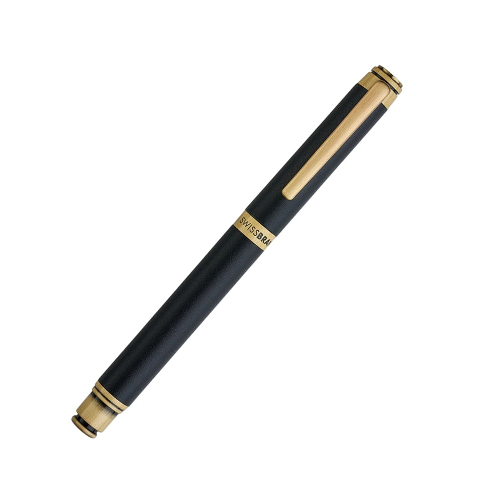 Swissbrand 2501 Matte Black Lacquer with Gold Trim Rollerball Pen