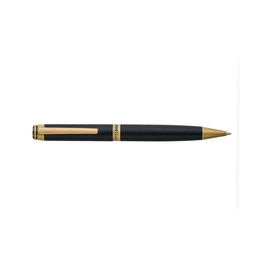 Swissbrand 2501 Matte Black Lacquer with Gold Trim Ballpoint Pen