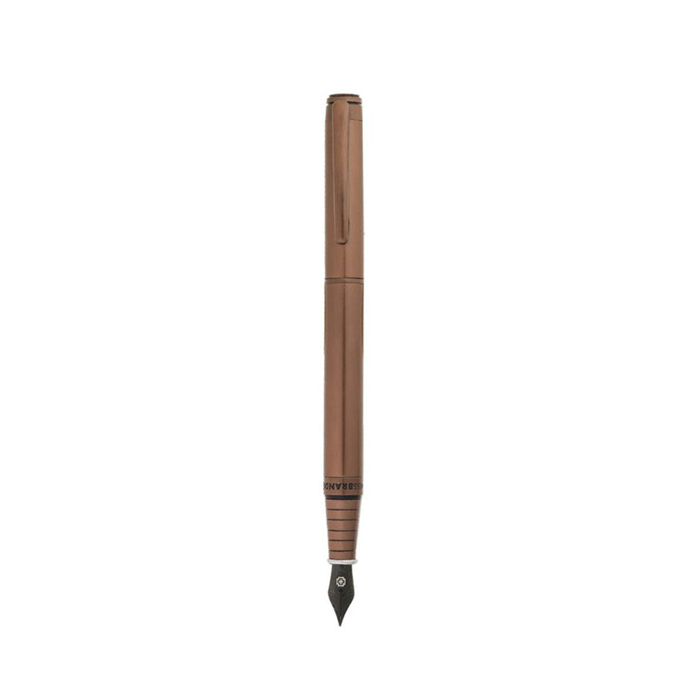 Swissbrand 2502 Matte Brown Lacquer with Polished Brown PVD Trim Fountain Pen - Medium Nib