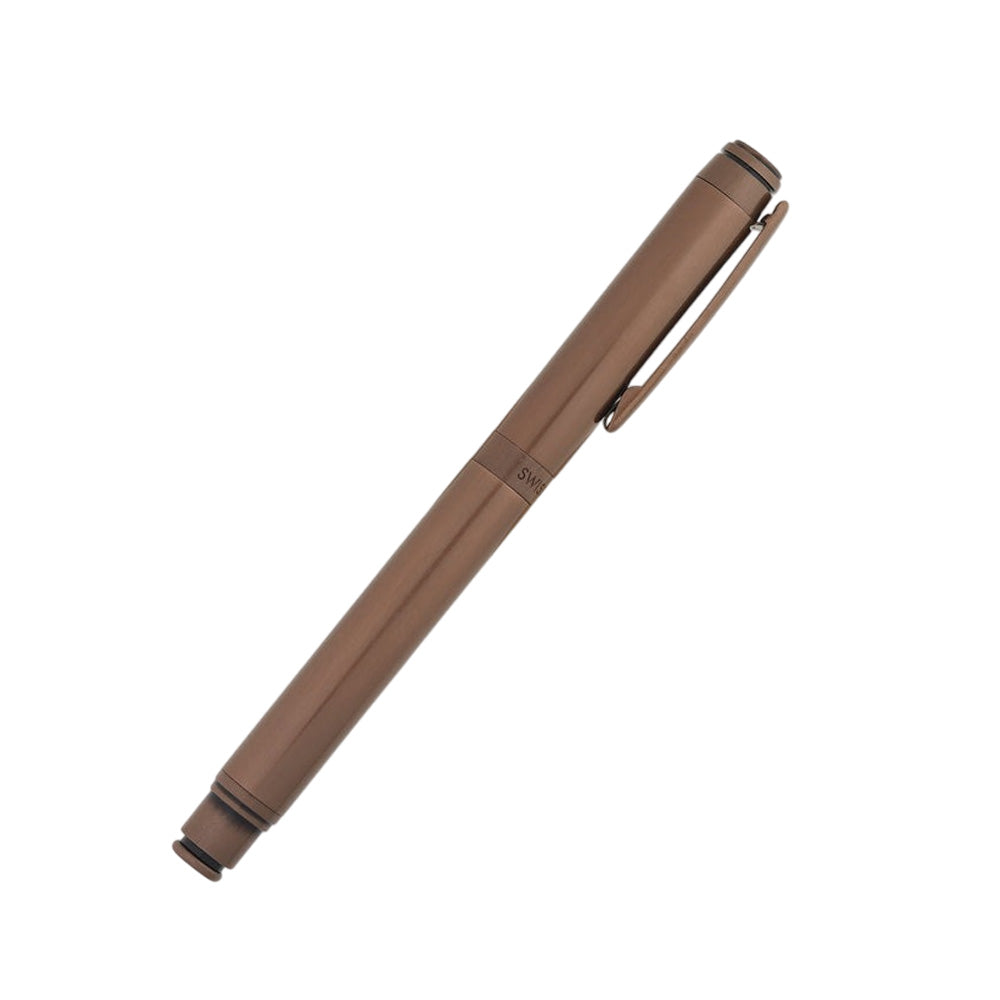 Swissbrand 2502 Matte Brown Lacquer with Matching Brown Trim Rollerball Pen