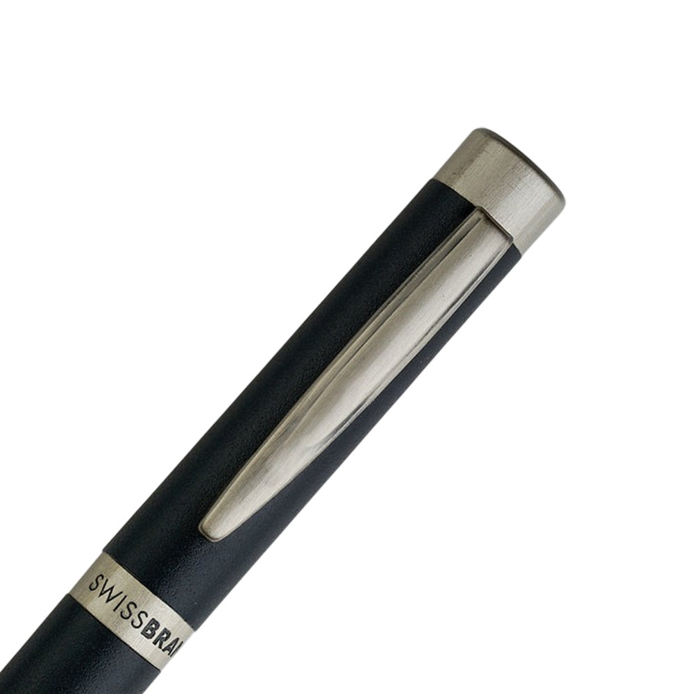 Swissbrand 2507 Matte Black Lacquer with Chrome Trim Rollerball Pen
