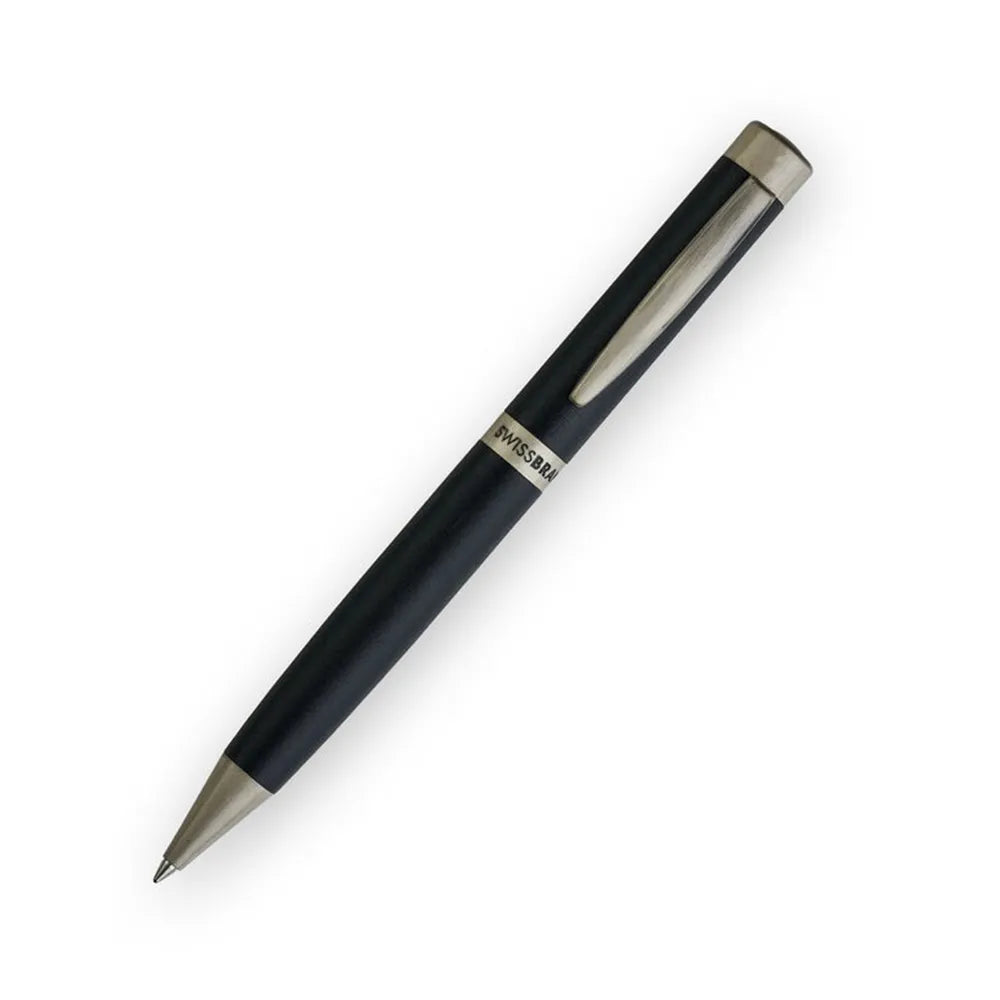 Swissbrand 2507 Matte Black Lacquer with Chrome Trim Ballpoint Pen