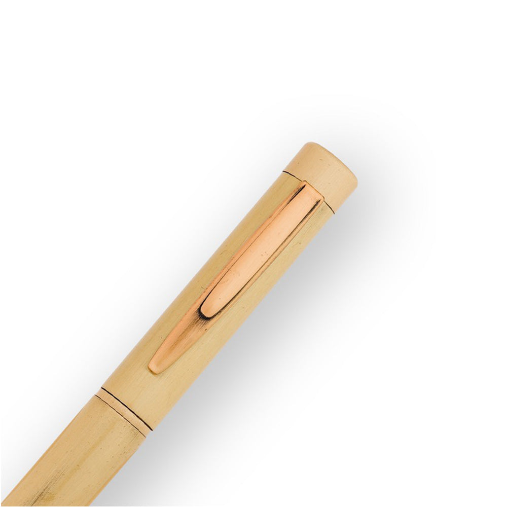 Swissbrand 2508 Matte Gold Lacquer with Gold Trim Fountain Pen - Medium Nib