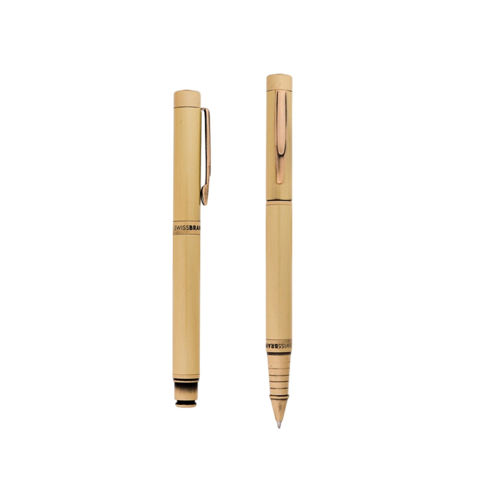 Swissbrand 2508 Matte Gold Lacquer with Gold Trim Rollerball Pen