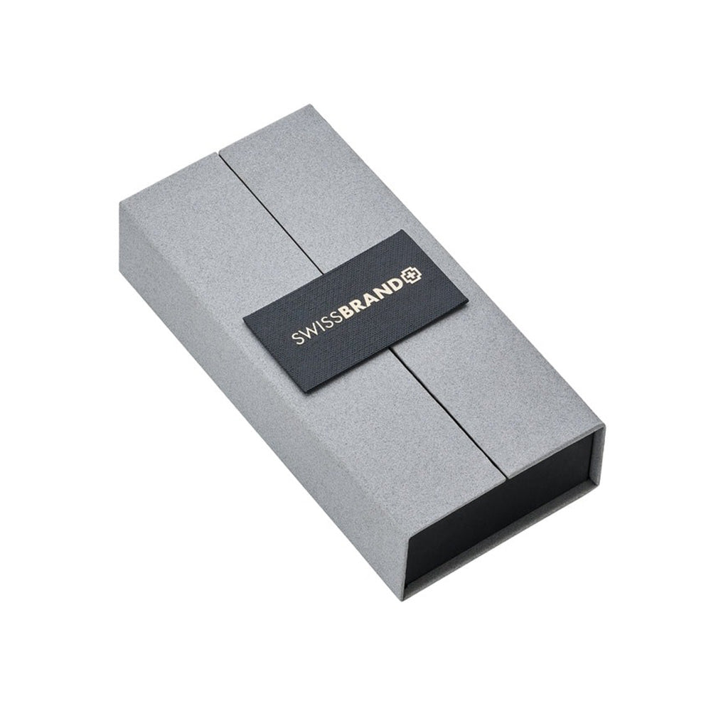 Swissbrand 2510 Matte Black with Black Gem Embedded Gold Trim Rollerball Pen