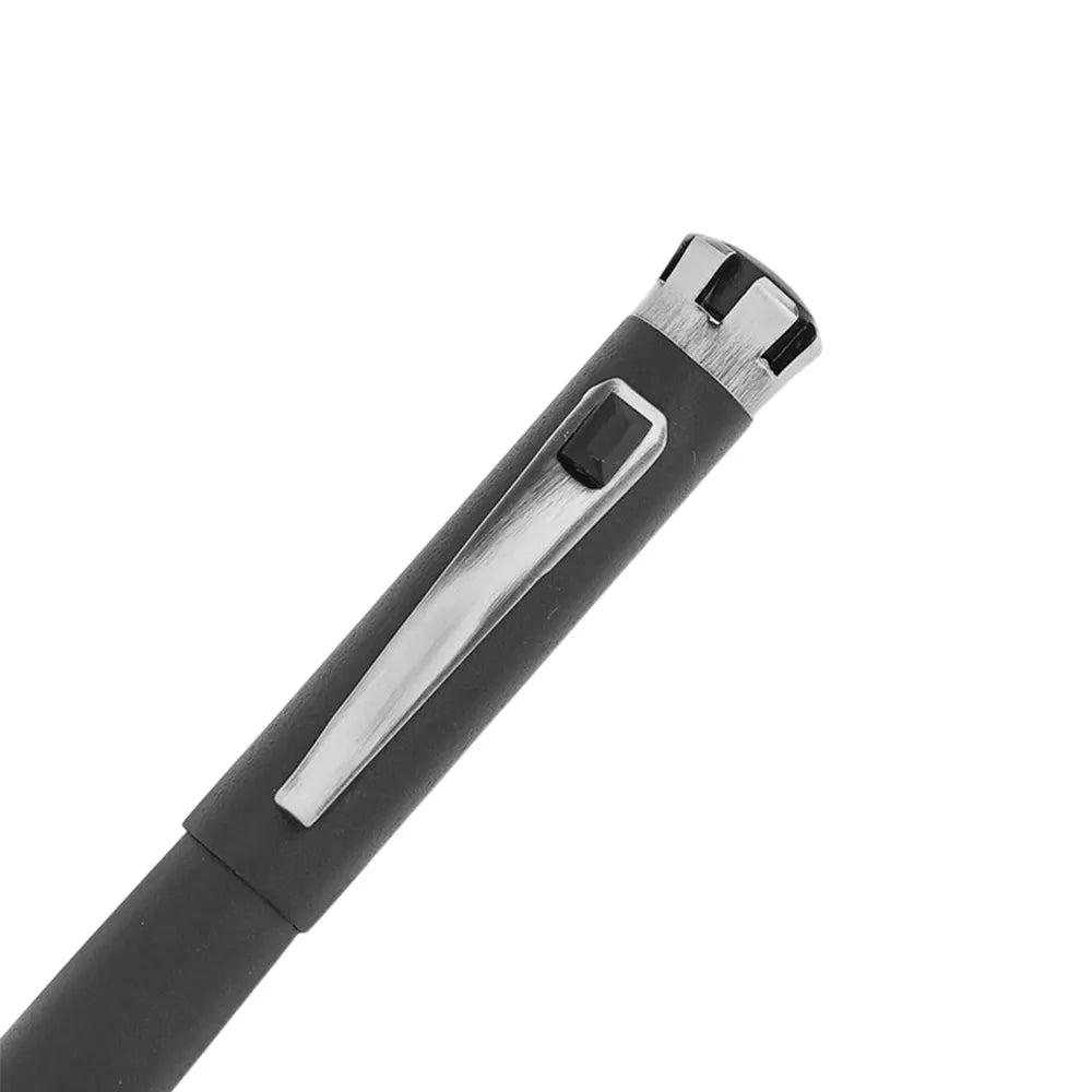 Swissbrand 2511 Matte Black with Black Gem Embedded Chrome Trim Rollerball Pen