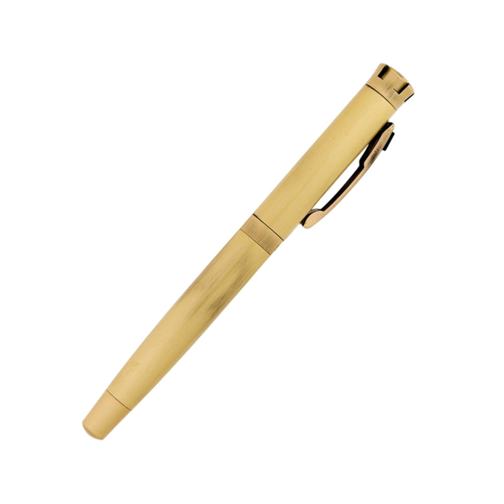 Swissbrand 2512 Matte Gold with Black Gem Embedded Gold Trim Rollerball Pen