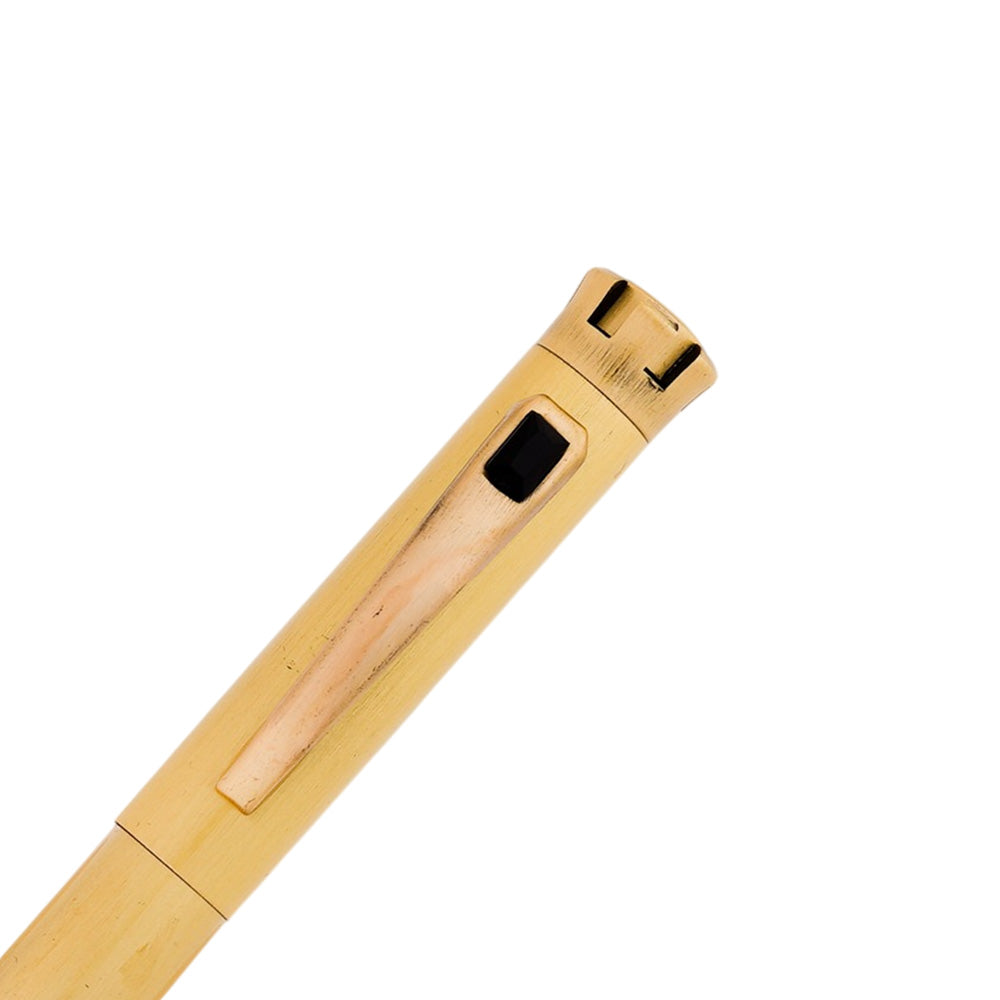 Swissbrand 2512 Matte Gold with Black Gem Embedded Gold Trim Rollerball Pen