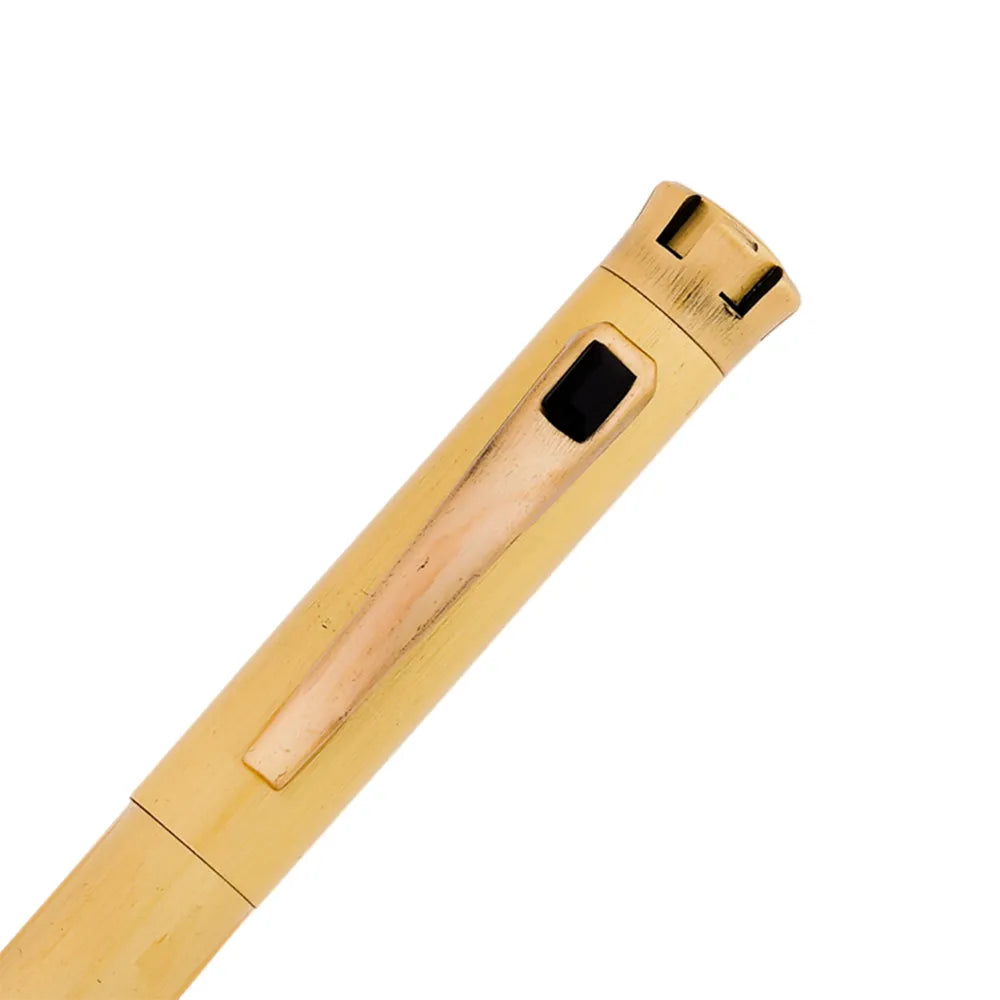 Swissbrand 2512 Matte Gold with Black Gem Embedded Gold Trim Ballpoint Pen