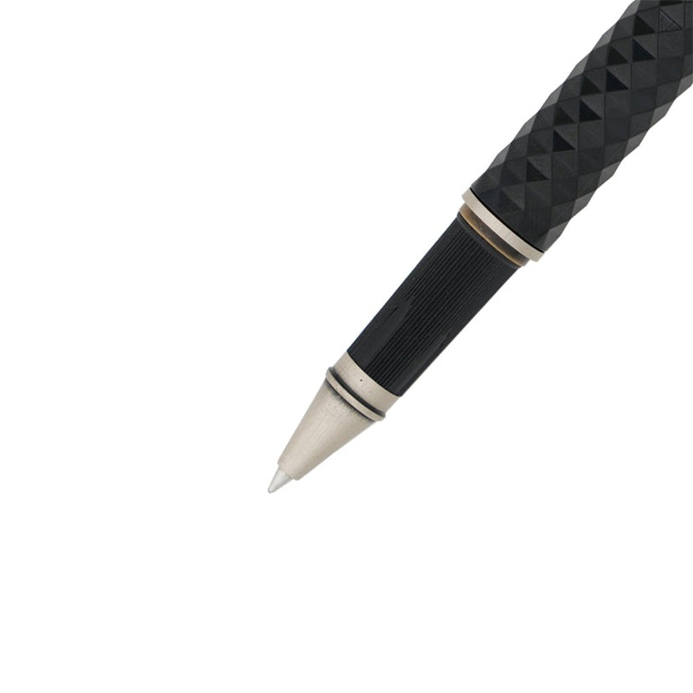 Swissbrand 2514 Black Composite Diamond-shape Lacquer with Chrome Trim Rollerball Pen
